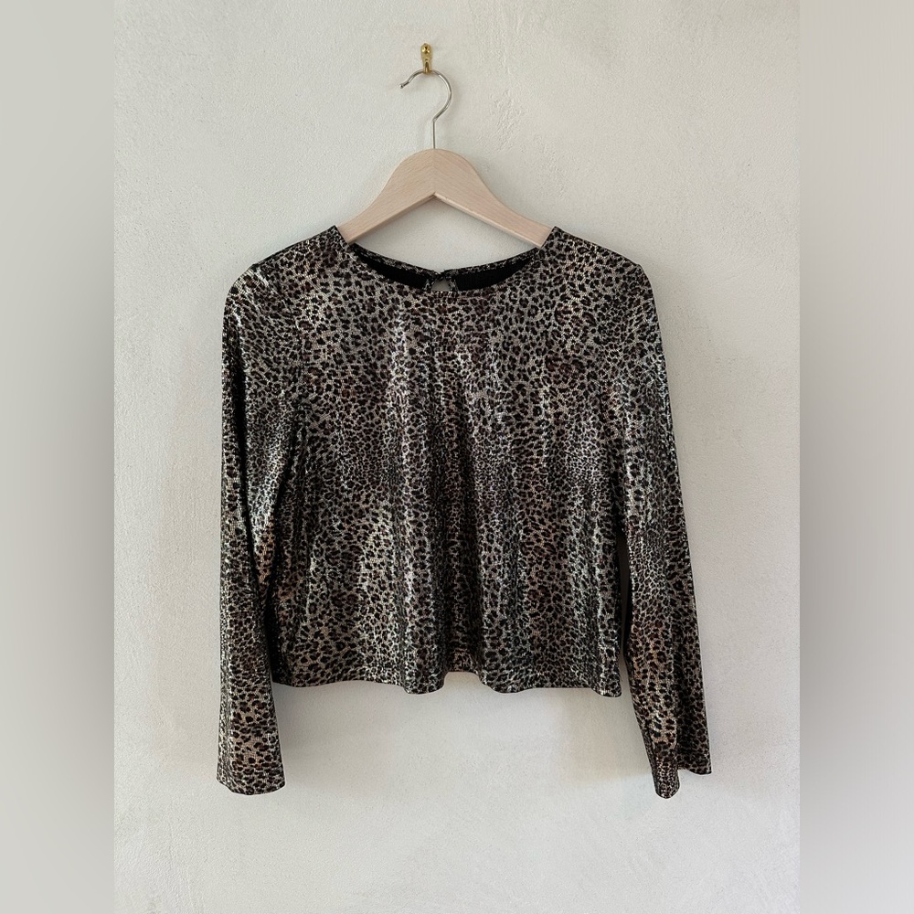 Metallic Leopard Print Blouse